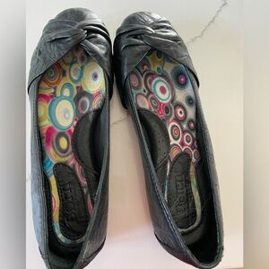 Born leather black flats size 6. NWOT